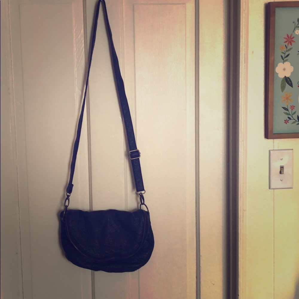 Distressed black purse